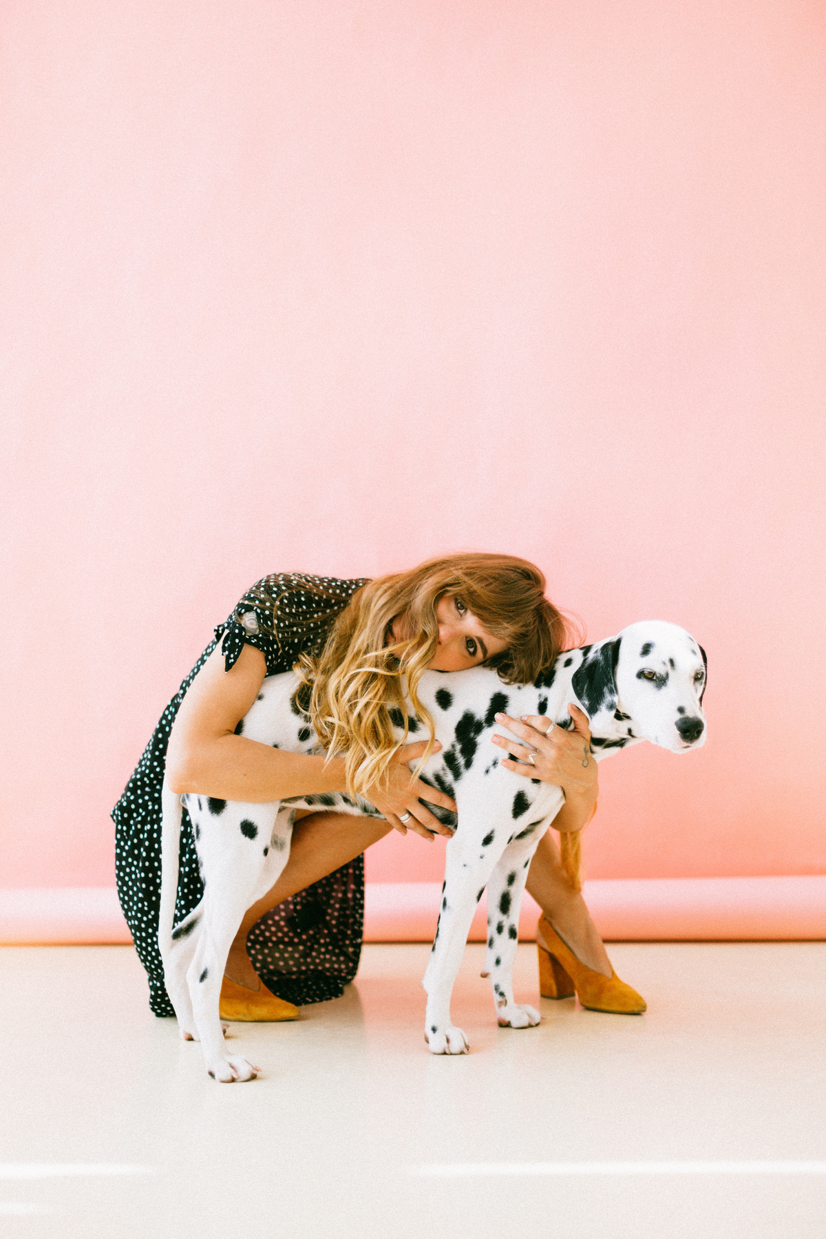 Author with her dalmatian